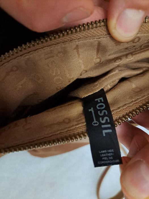 Torebka listonoszka, na ramię, Fossil, damska, skórzana, brązowa