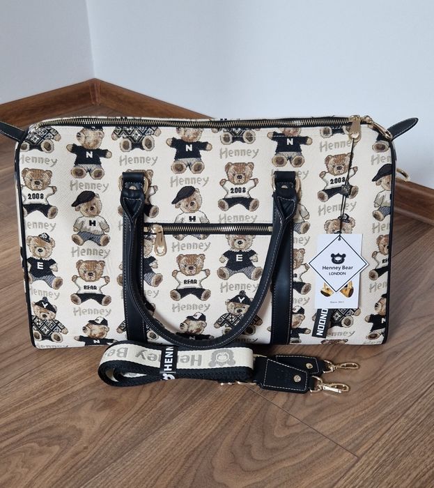 NOWA HENNEY BEAR Torba weekendowa miś beżowa