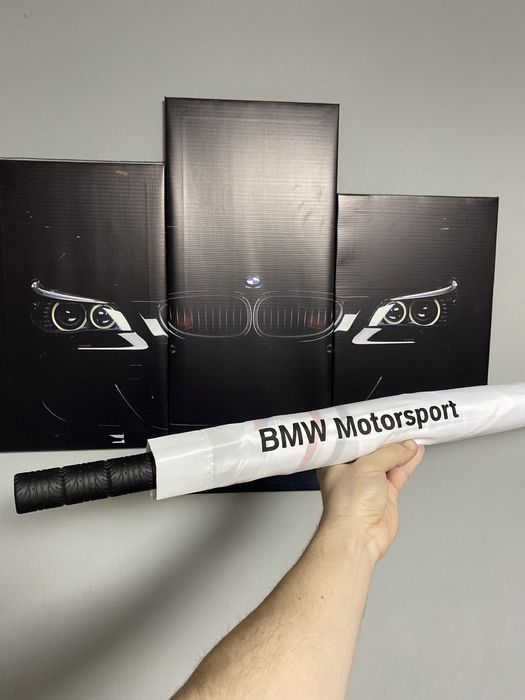 Зонт BMW motorsport ///M, парасолька BMW, білий зонт BMW