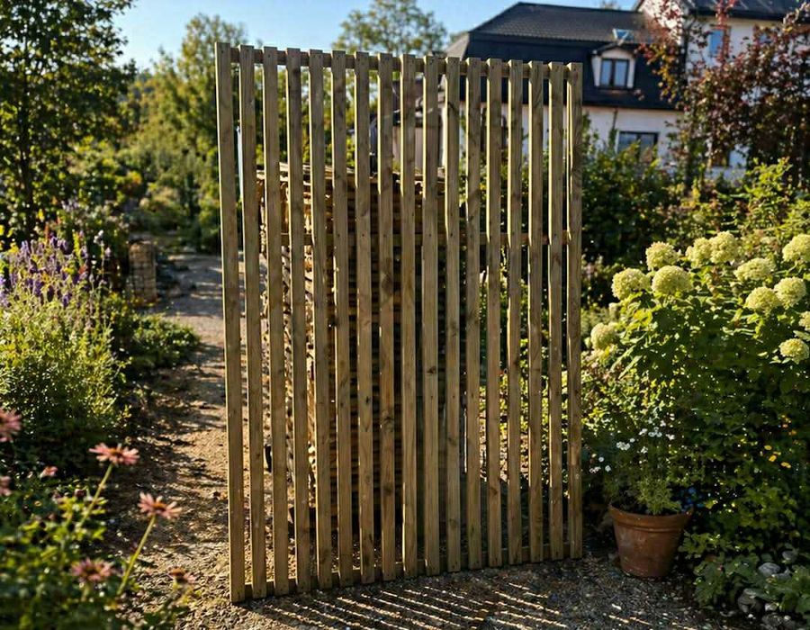 Zabudowa tarasu 120*180 z listew pionowych, balkonu