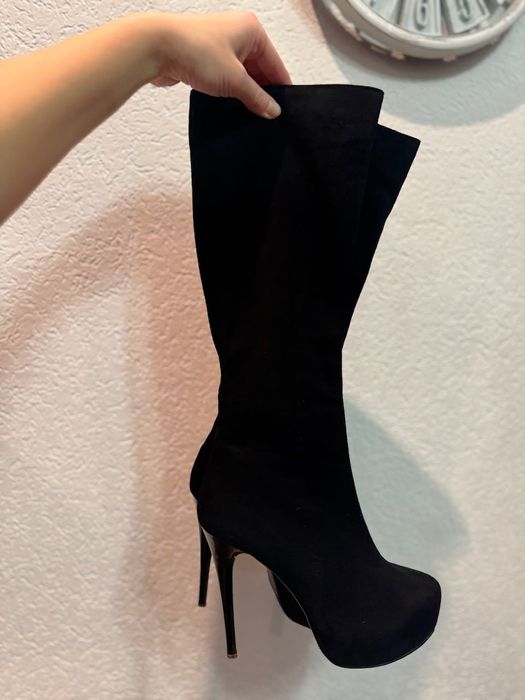 Чоботи Сапоги лабутени 12 см замш