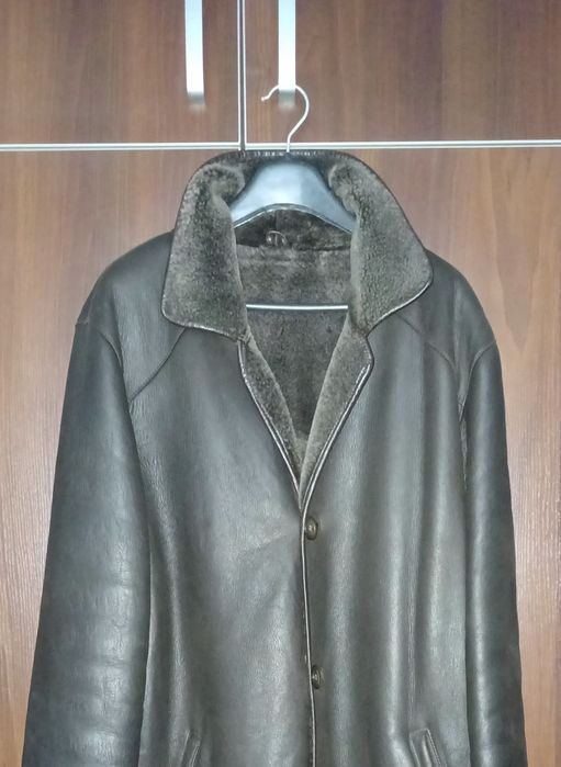 Натуральна чоловіча дублянка Valder 52 розмір, зимова, шкіра, хутро