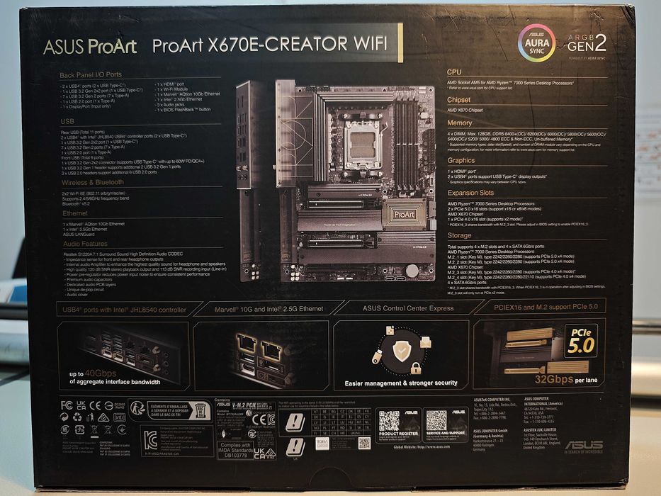 Motherboard ASUS ProArt X670E-Creator WiFi (Socket AM5) - Como Nova