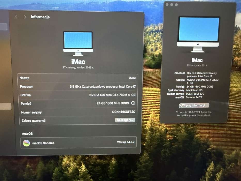 Apple iMac 27” i7 3TB 24GB Nvidia GTX 780 4GB Dysk Fusion Drive