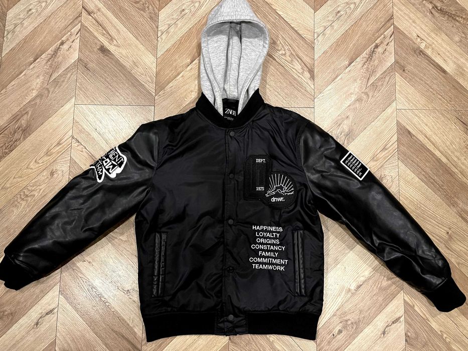 Куртка бомбер Zara dnwr Embroidered Patchwork Black Jacket: 1 000