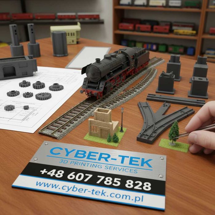 Elementy do kolejek - Projekt - zębatki, elementy krajobrazu