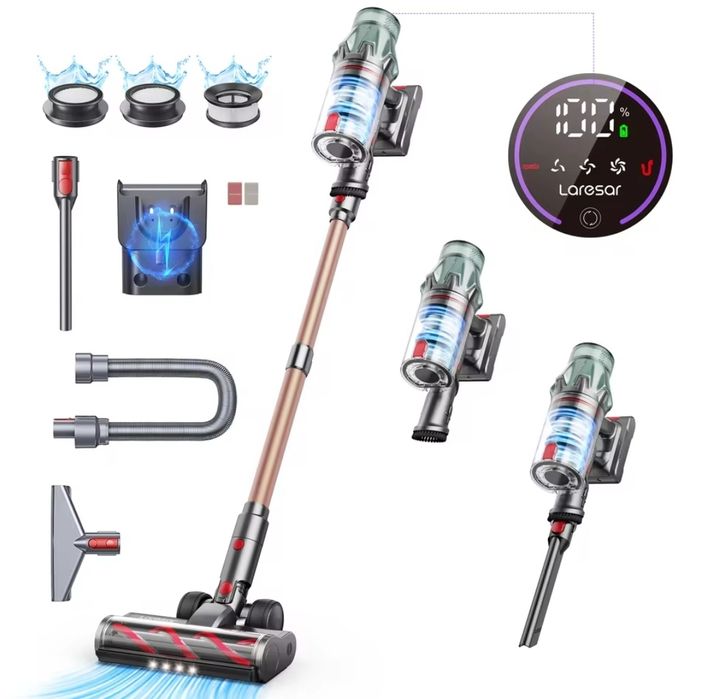 Odkurzacz pionowy bezprzewodowy Laresar V7 500W alternatywa Dyson