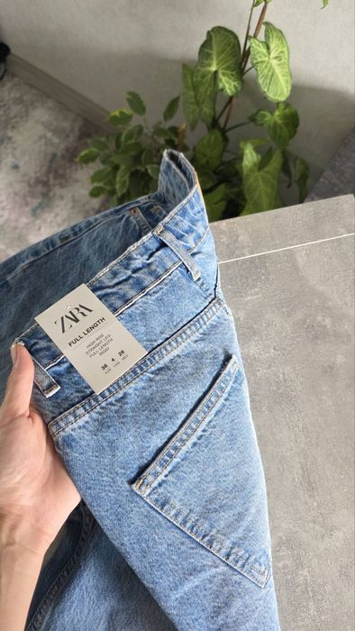 КРУТА ЦІНА джинси full length Zara джинсы Зара прямые широкие голубые