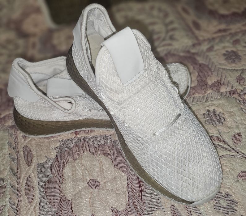 Мокасины белые сетка