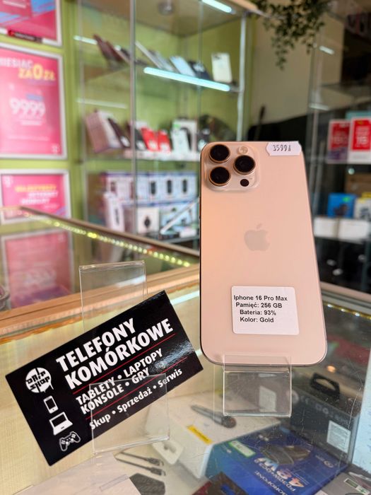 Apple Iphone 16 Pro Max 256Gb Gold Bateria 93%/Gwarancja/SklepGSM/Lwsk