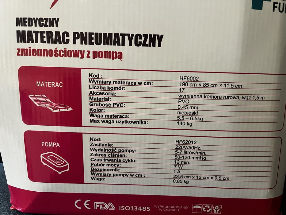 Materac przeciwodleżynowy