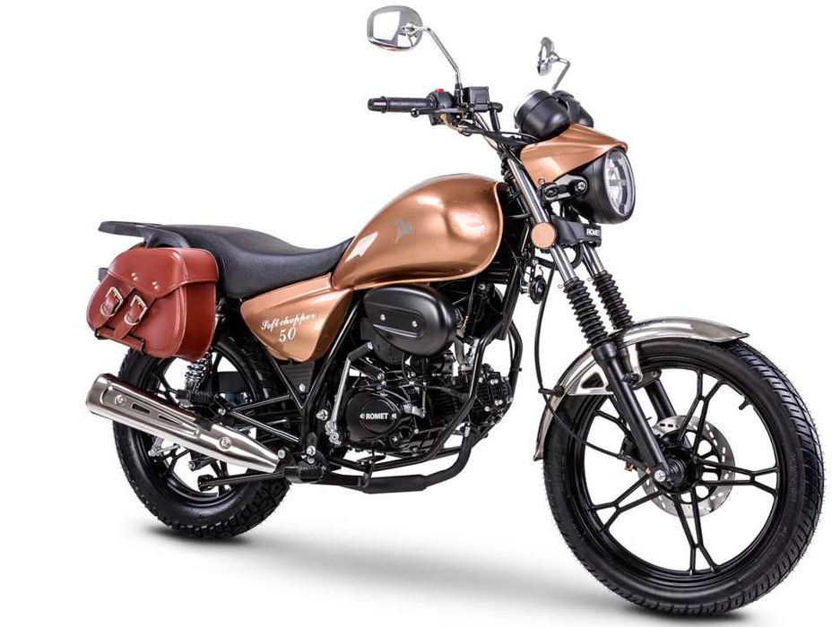 Romet Soft 50 cm3 bez prawa jazdy choper motorower sakwy raty transpor
