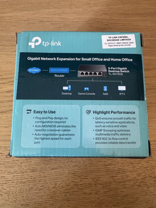 Switch LAN Gigabit -  5 Portas - tp-link
