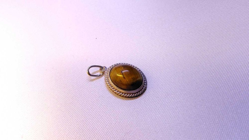 Srebrna zawieszka - Tygrysie oko