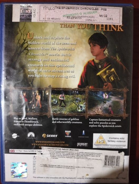 Jogo The Spiderwick Chronicles - PlayStation 2