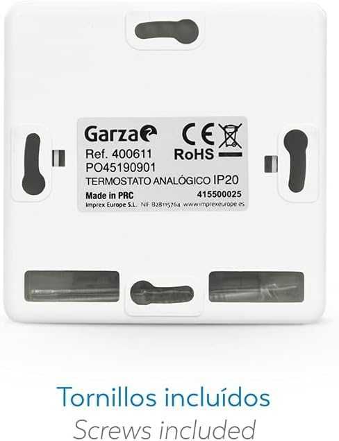 termostato regulável, Garza, novo