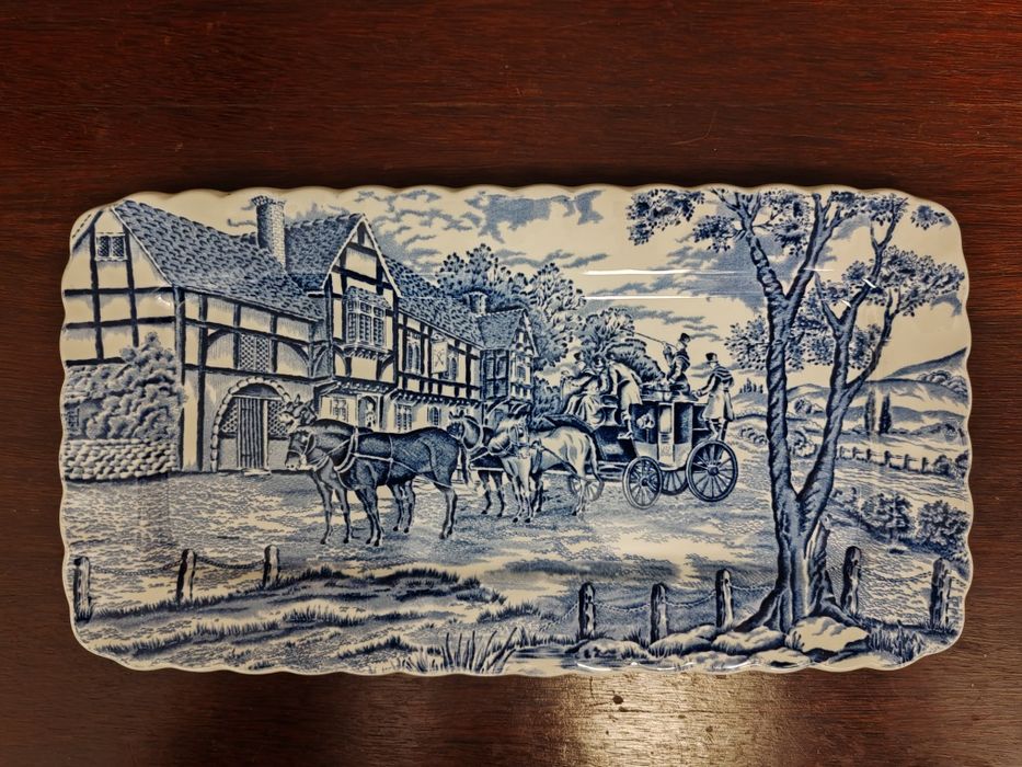Travessa decorativa de faiança louça inglesa