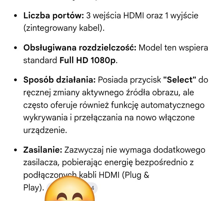 Przełącznik (switch) hdmi 3-portowy Equip nowy