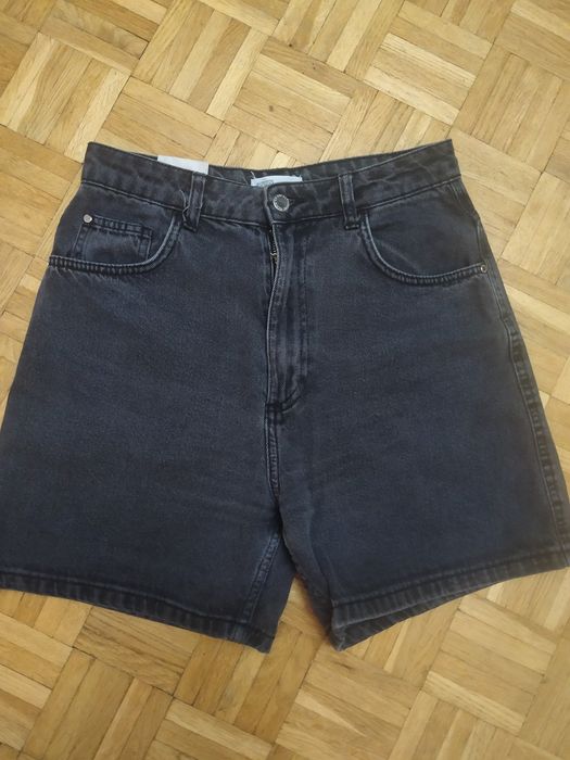 Denim szorty wysoki stan M dzinsowe