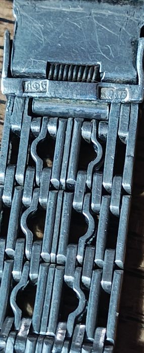 Bransoletka srebrna do zegarka 29.37 gram zabytkowa