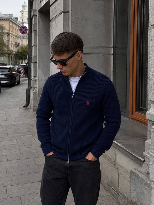 В’язаний зіп кардиган Polo Ralph Lauren/ теплий зіп світшот поло ральф лаурен/ кофта на замке/ кофта на блискавці/ зіпка