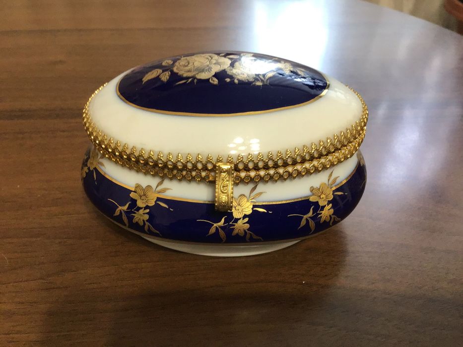 Винтажная шкатулка фарфор, кобальт