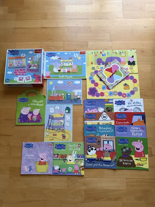 Świnka Peppa książka książeczka puzzle gra planszowa