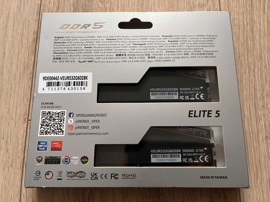 Pamięć RAM Patriot Viper Elite Ultra DDR5 32GB (2 x 16GB) 6000 CL28