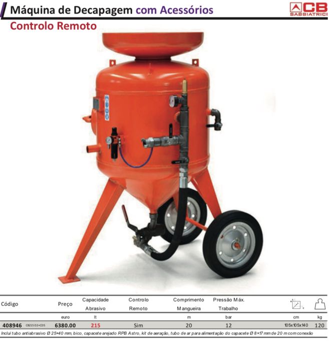 Maquina de decapagem com acessorios