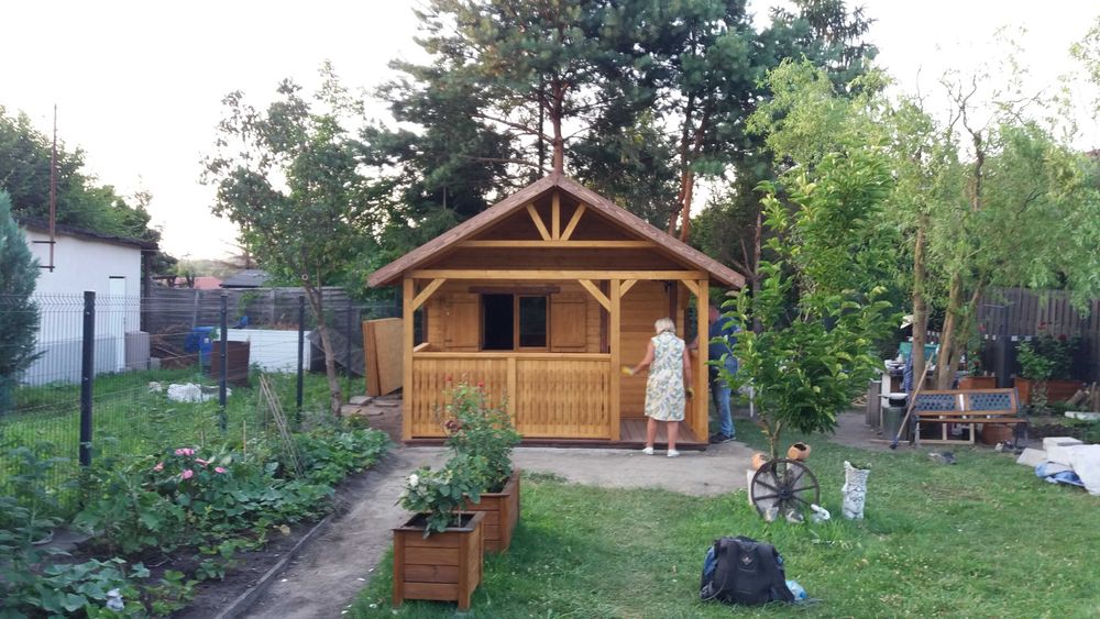 Drewniany domek, domek ogrodowy, mobilny, modułowy, altana działkowa