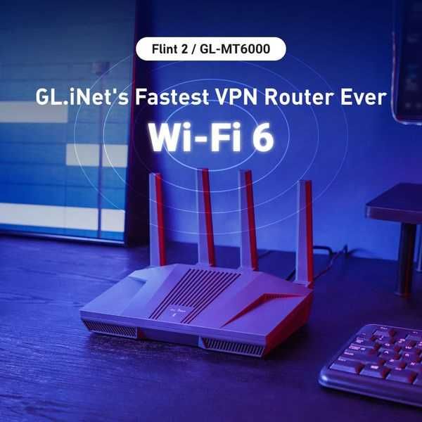 Wi-Fi роутер із подвійною швидкістю GL.iNet Flint 2 GL-MT6000