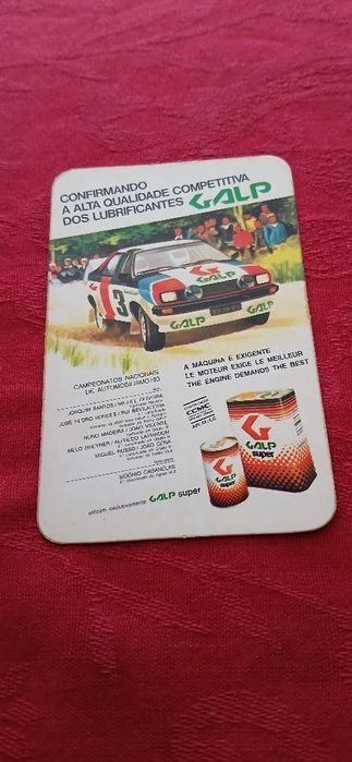 Calendário de bolso - Galp - de 1984
