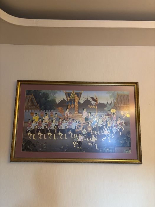 Obraz olejny tajski ANTYK