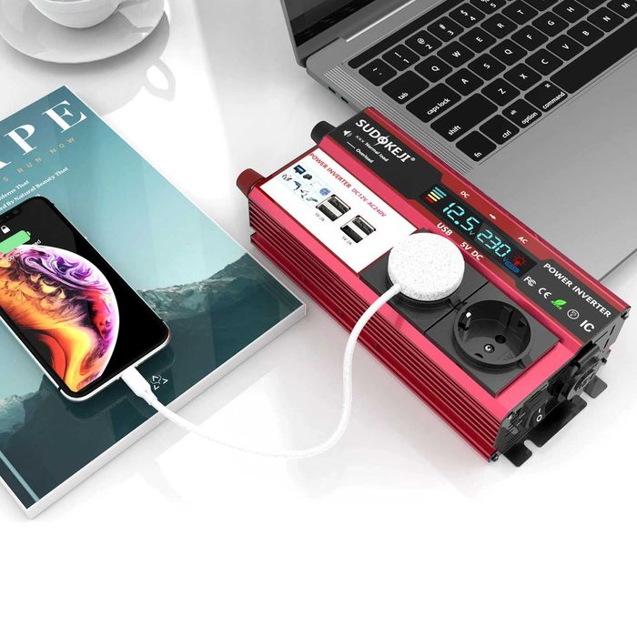 Инвертор SUDOKEJI преобразователь напряжения 2000 Вт на 12 В для авто