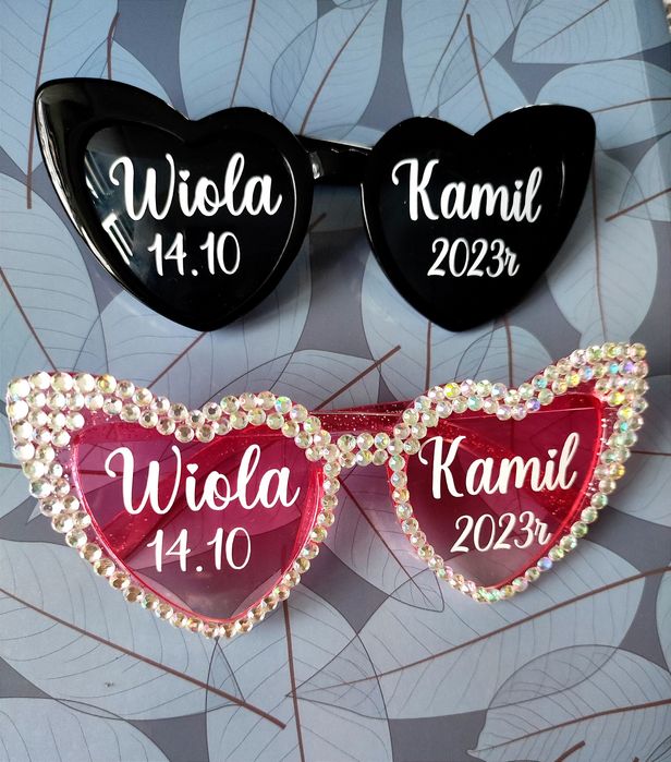 Okulary serca na wesele