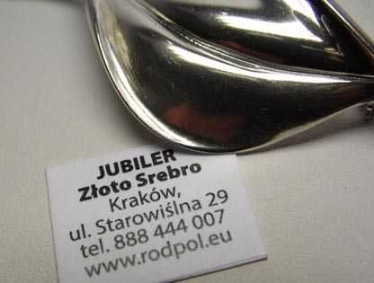 Srebrna broszka liść