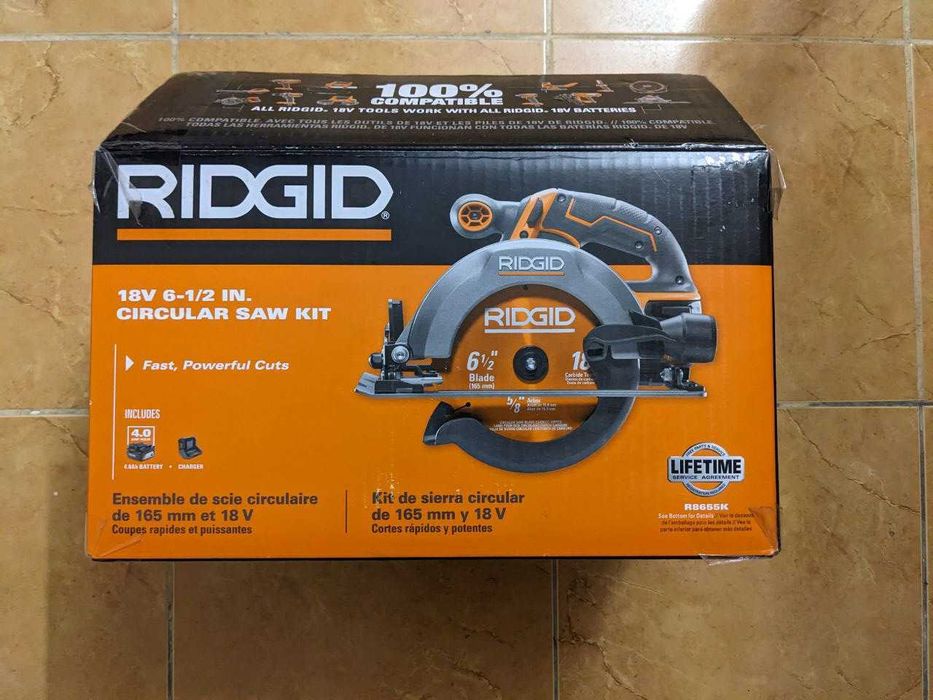 Аккумуляторная дисковая пила Ridgid R8655K 18V комплект АКБ 4 Ач ЗУ