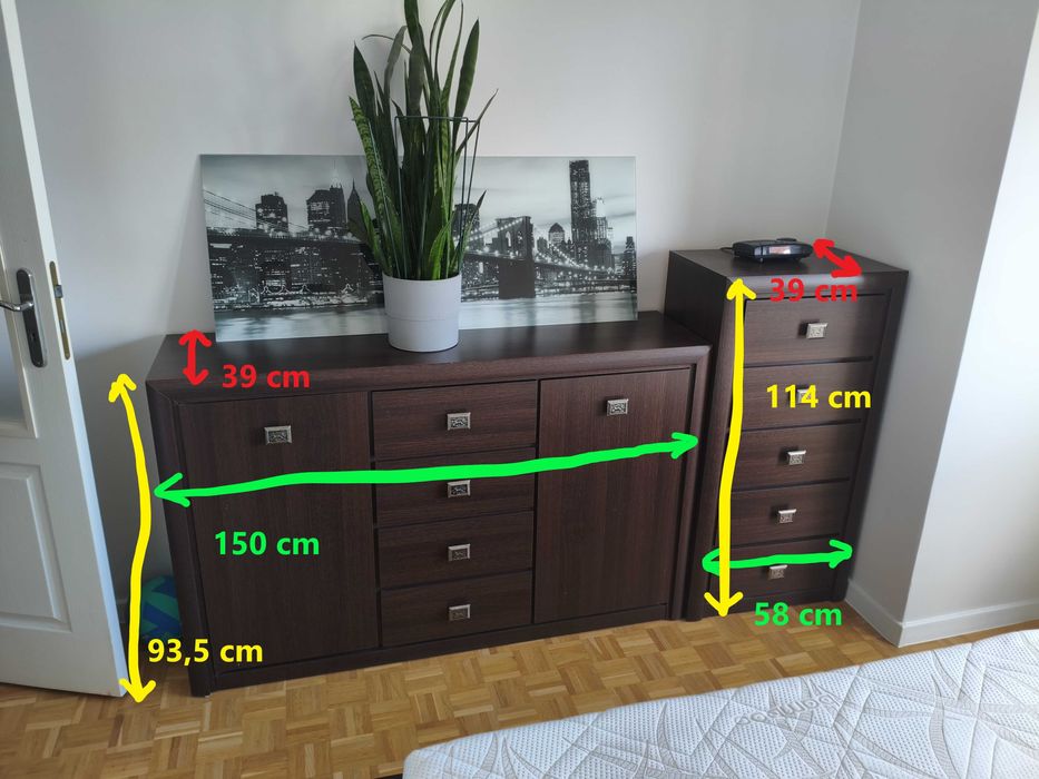 komoda do sypialnia - 150x93x39