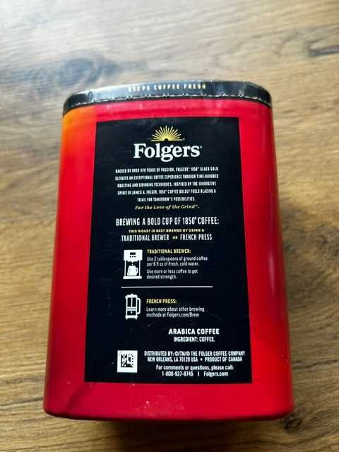 Kawa mielona Folgers 1850 Black Gold 340g