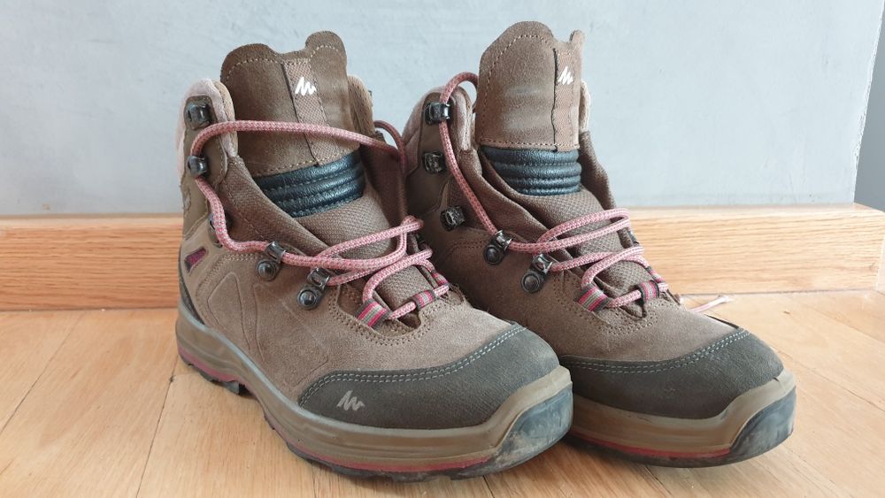 Buty trekkingowe 36 Forclaz MT100  skóra, wodoodporne Decathlon