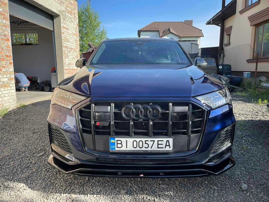 Сплиттер Audi Q7 4M 2019+ рест S-line \ SQ7 тюнинг губа обвес
