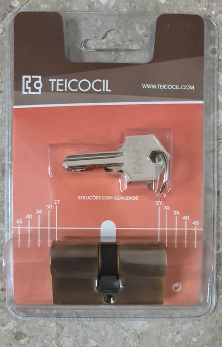Cilindro de Fechadura Teicocil 27/27 mm Novo Selado – 3 Chaves