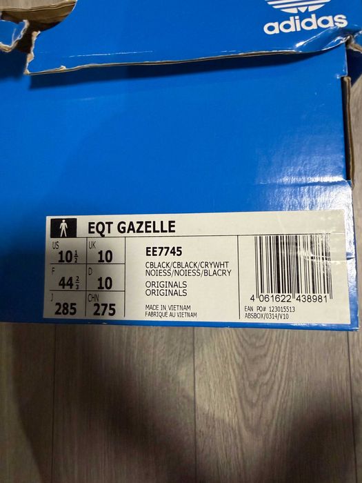 Кросівки Adidas EQT Gazelle Core Black. Оригінал!