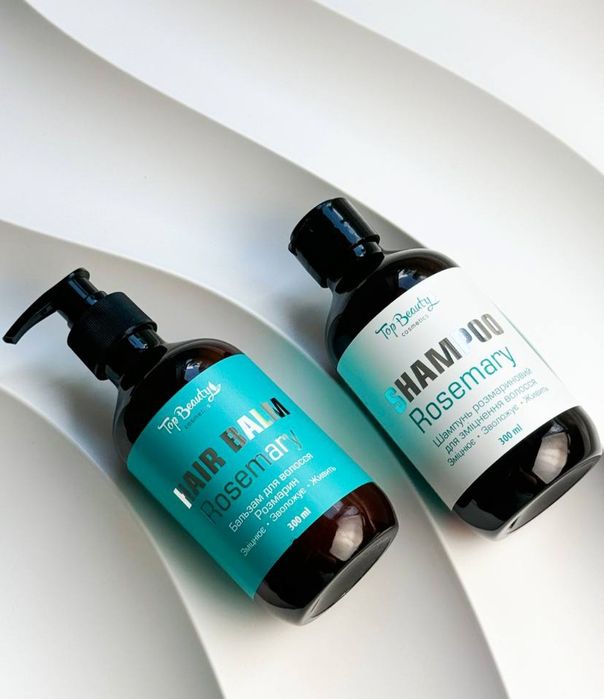 Тонік, шампунь для зміцнення волосся Top beauty із розмарином.