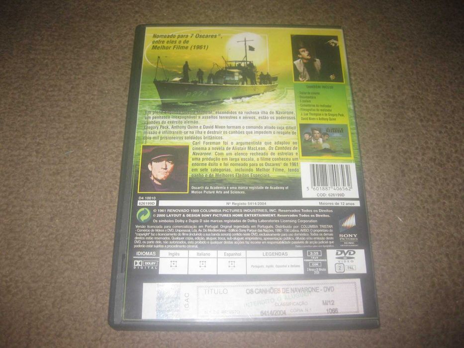 DVD "Os Canhões de Navarone" com Gregory Peck
