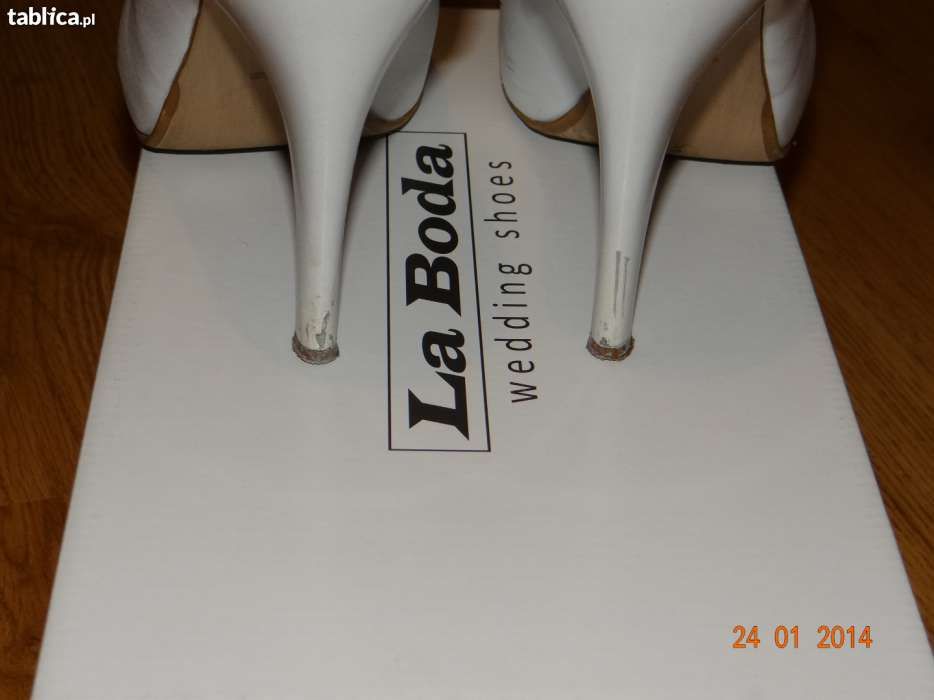 Buty ślubne białe La Boda SWAROVSKI rozm. 39