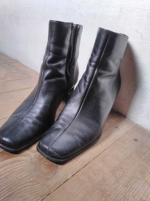 Buty botki ecco czarne skóra