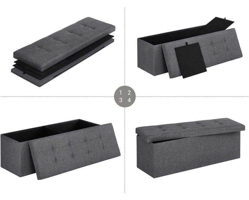 PUFA | SKRZYNIA Tapicerowana ze Schowkiem Siedzisko 110 cm Solidna