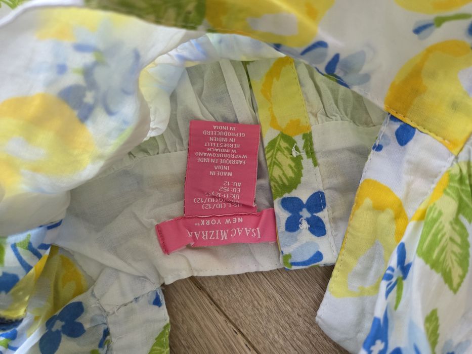 TKMaxx r.152 Isaac Mizrahi spidnie luźne bawelna koszulka cytryny