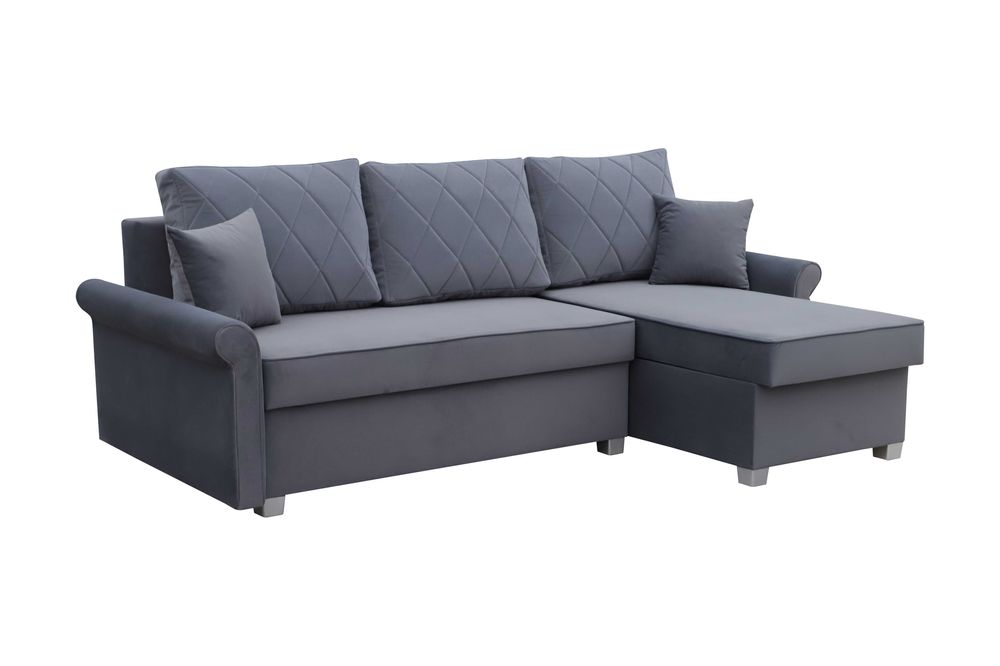 Pikowany narożnik z funkcją spania CLEO - 2 pojemniki na pościel!